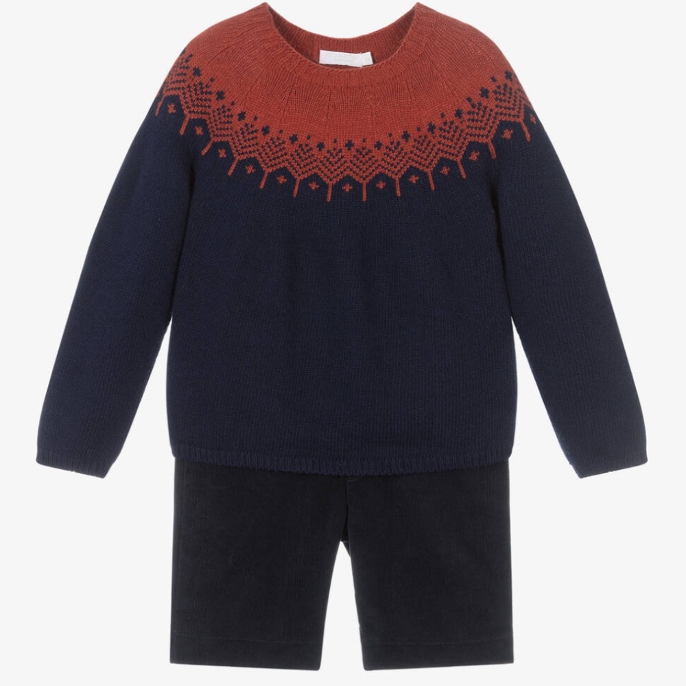Laranjinha Boys Sweater & Shorts Set 10